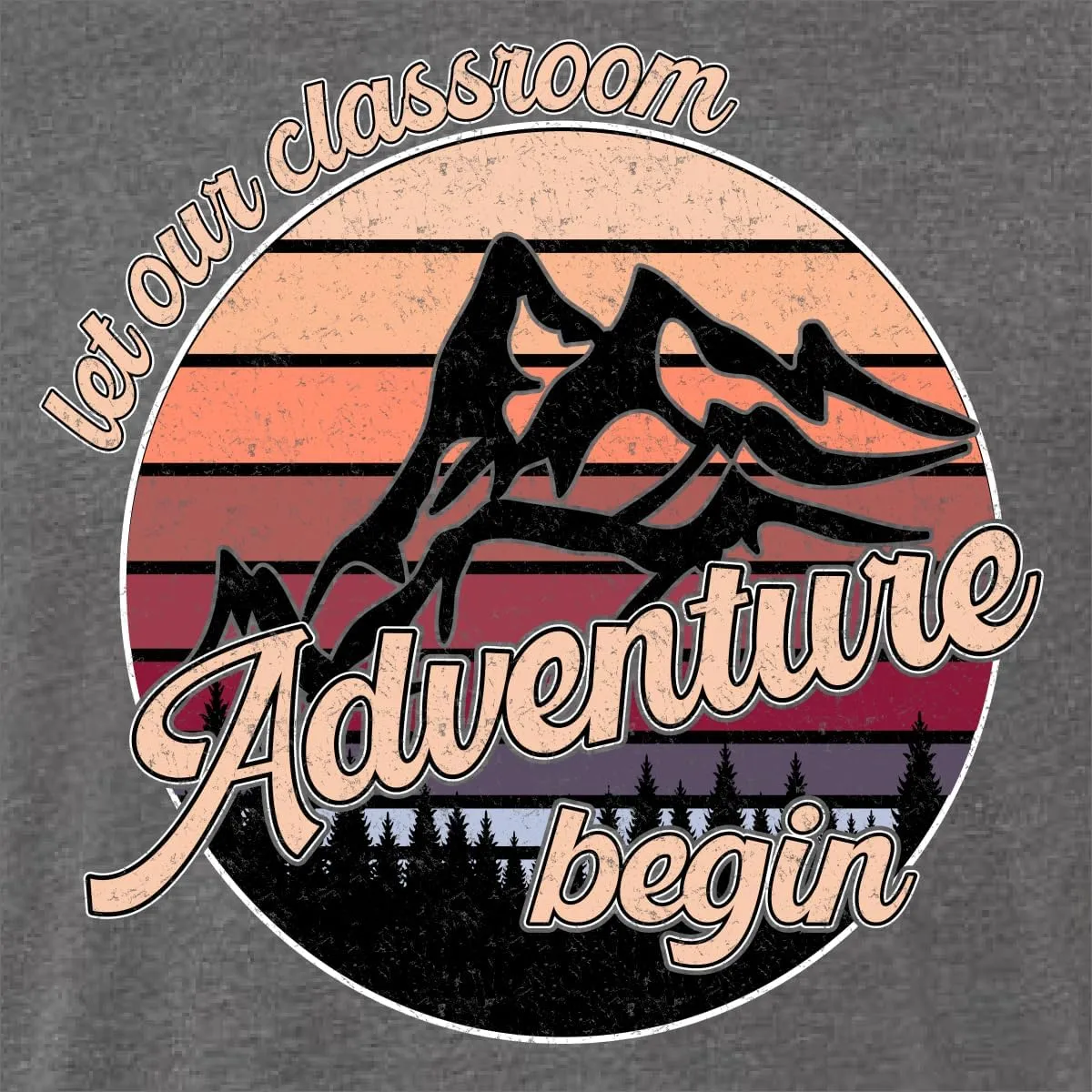 Teacher Classroom Adventure Begins Sunset Pop Culture Mens Premium Tri Blend T-Shirt