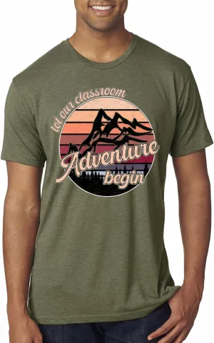 Teacher Classroom Adventure Begins Sunset Pop Culture Mens Premium Tri Blend T-Shirt