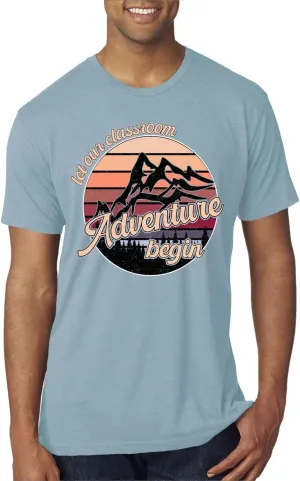 Teacher Classroom Adventure Begins Sunset Pop Culture Mens Premium Tri Blend T-Shirt