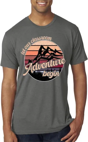 Teacher Classroom Adventure Begins Sunset Pop Culture Mens Premium Tri Blend T-Shirt