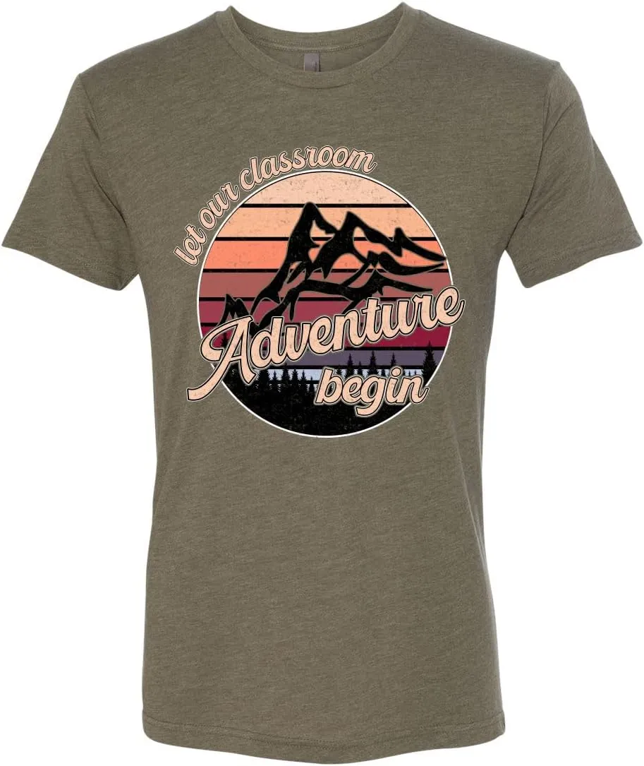 Teacher Classroom Adventure Begins Sunset Pop Culture Mens Premium Tri Blend T-Shirt