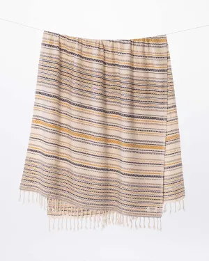 Teema Large Turkish Beach Towel - 100% Turkish Cotton - Sand Free - Fast Drying - Versatile and Multi-Use - The Shoreline (Tan)