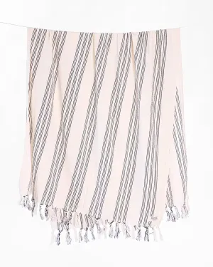 Teema Towels - 100% Turkish Cotton - Large Oversized Beach Towel - Sand Free - Fast Drying - Versatile and Multi-Use - The Del Mar (White)