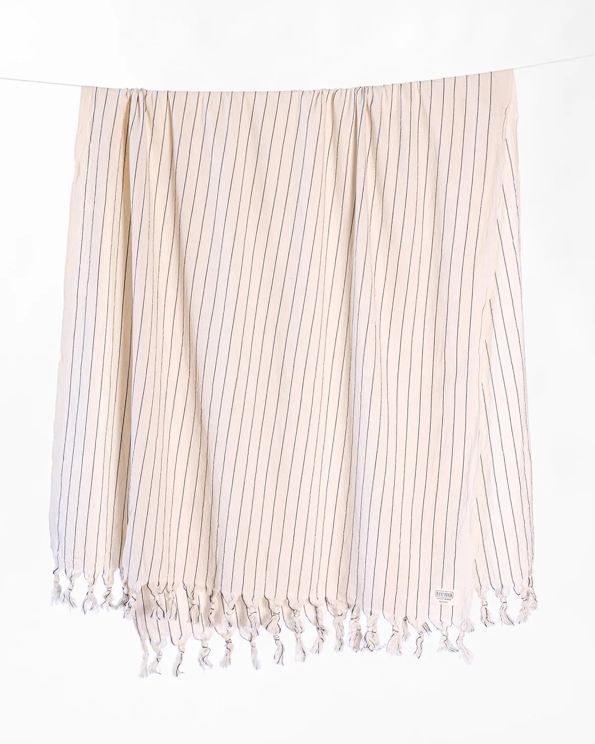 Teema Towels - 100% Turkish Cotton - Large Oversized Beach Towel - Sand Free - Fast Drying - Versatile and Multi-Use - The Newport (White)