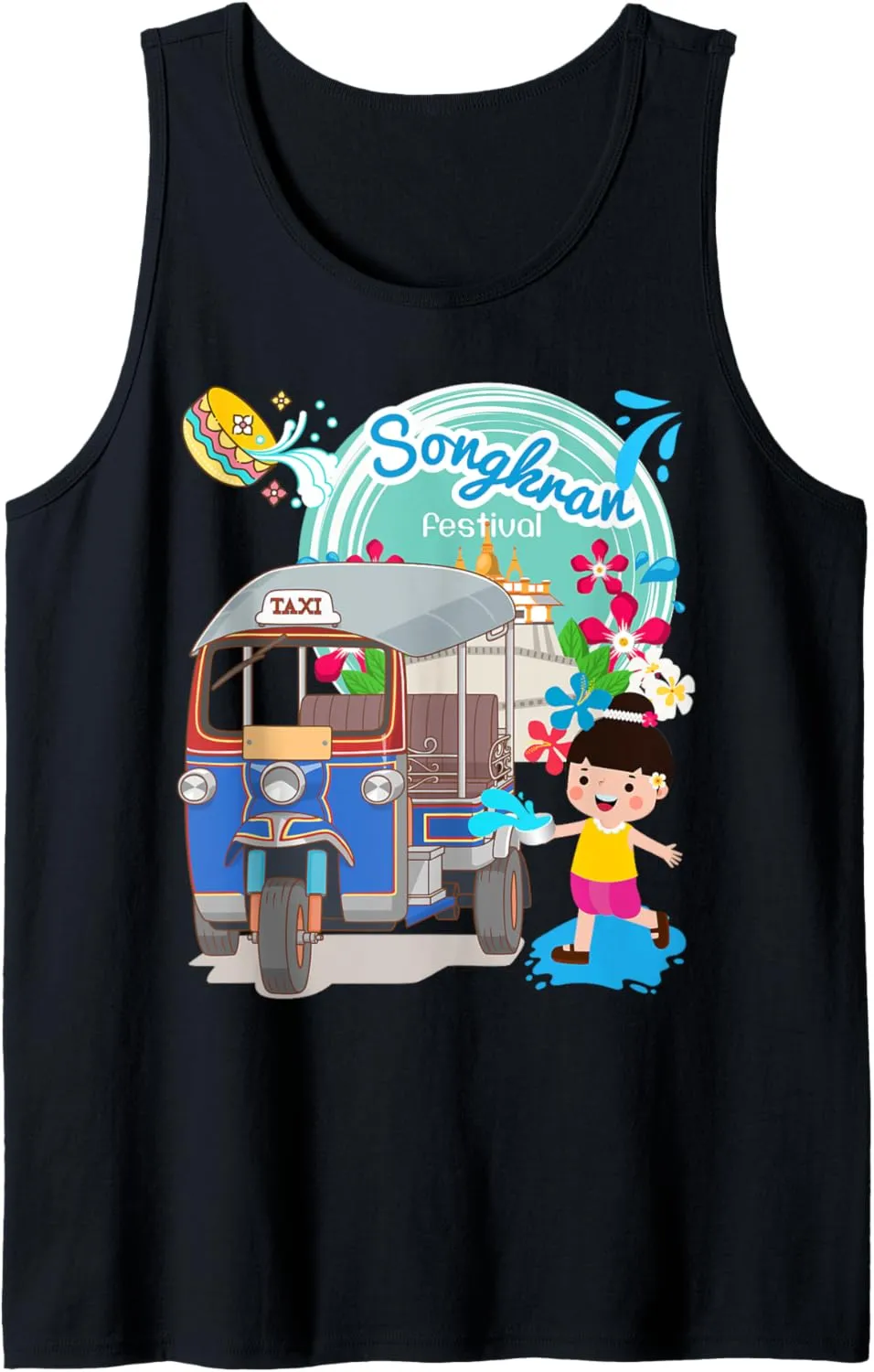 Thailand Souvenir TUK TUK & Songkran Festival Tank Top