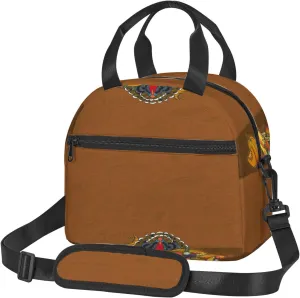 Thanksgiving Theme,Insulated Reusable Lunch Bag with Adjustable Shoulder Strap for Adults,Basket Harvest Pumpkin Turkey,Leakproof Office Picnic Hiking Beach Tote Bag,Multicolor,9x5x7.8in