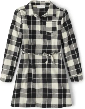 The Children's Place Girls Long Sleeve Plaid Fall Fashion Dress