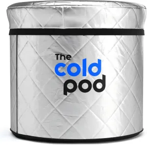 The Cold Pod Ice Bath Tub Cover Standard Size: Insulated and Silver UV Heat Reflective Cold Plunge Tub Cover, Waterproof and Zip Up All Weather Resistant Protective Lid
