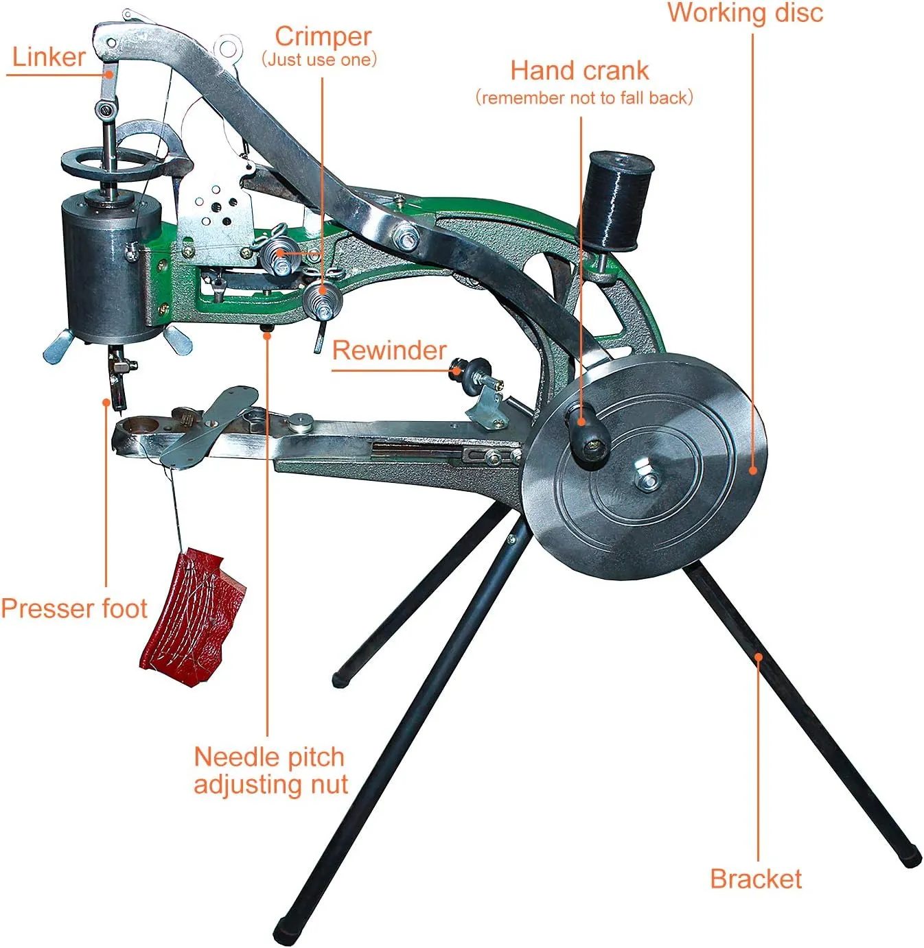 (the Latest Upgraded Version 10 -Bearings) Shoe Repair Hand Sewing Machine, Shoe Cobbler Machine with Nylon Line, Manual Mending for Shoes/Bags/Clothes/Quilts/Coats/Trousers…