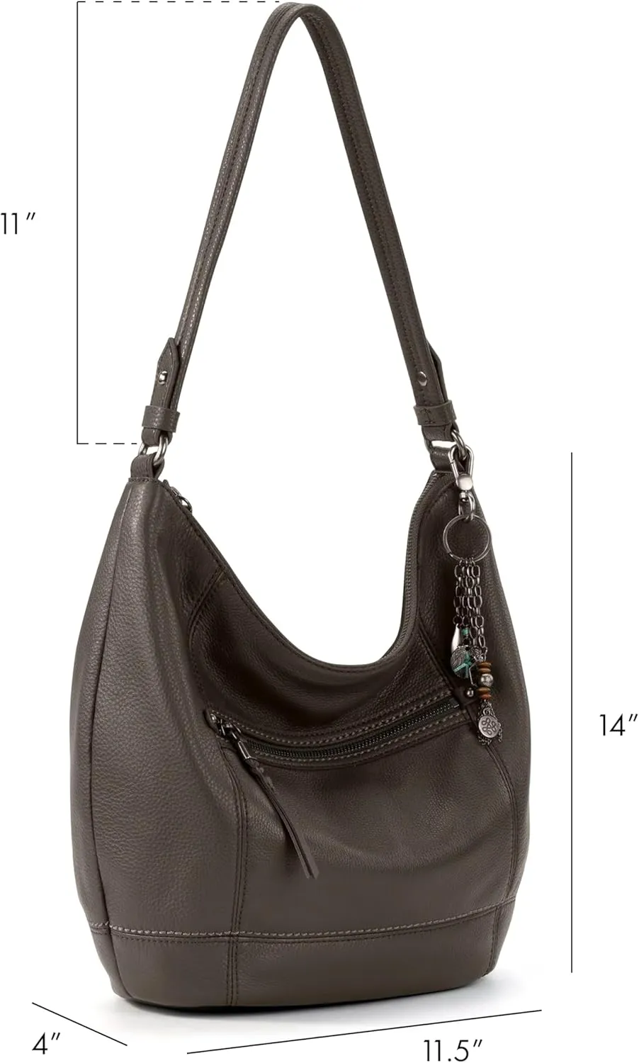 The Sak Sequoia Hobo Bag - Premium Large Leather Women's Handbag for Everyday & Travel - Durable Purse With Zipper Pocket