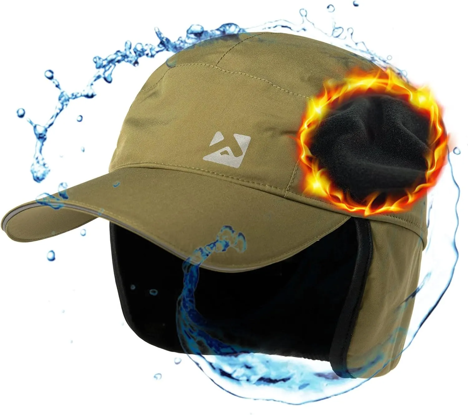TOP-EX Oversize XL XXL Men's Waterproof Winter Baseball Cap Fleece Earflap Trapper Hat for Cold Weather Large Heads