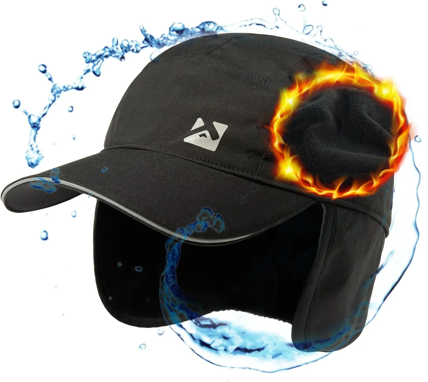TOP-EX Oversize XL XXL Men's Waterproof Winter Baseball Cap Fleece Earflap Trapper Hat for Cold Weather Large Heads