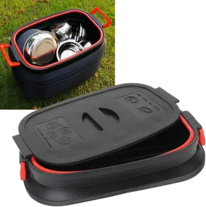 Topyond Collapsible Bucket, Large 37L Foldable Water Bucket with Cover, Storage Bucket for Camping, Fishing, RV, Outdoor Activities, Space Saving, Portable
