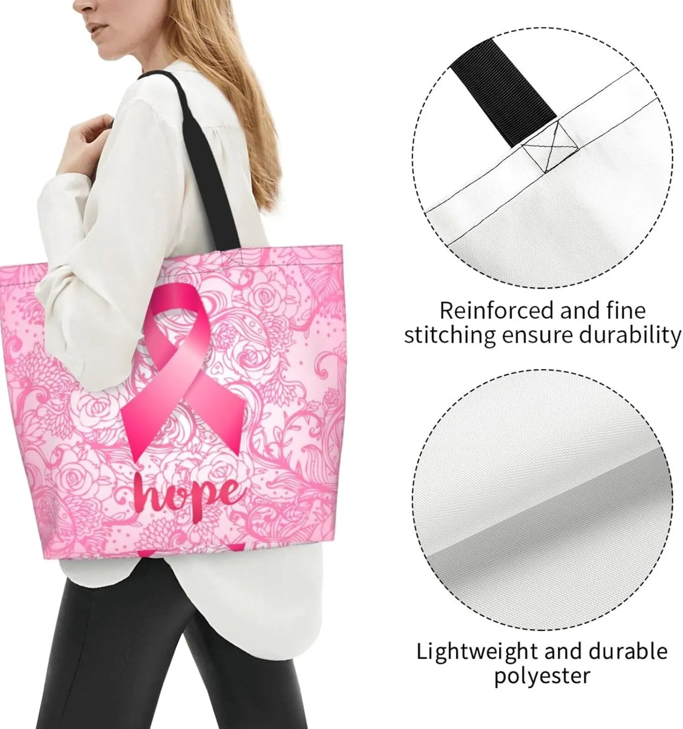 Tote Bag For Womens, Large Casual Shoulder Sling Bags Reusable Grocery Handbag For Travel Shopping Gym