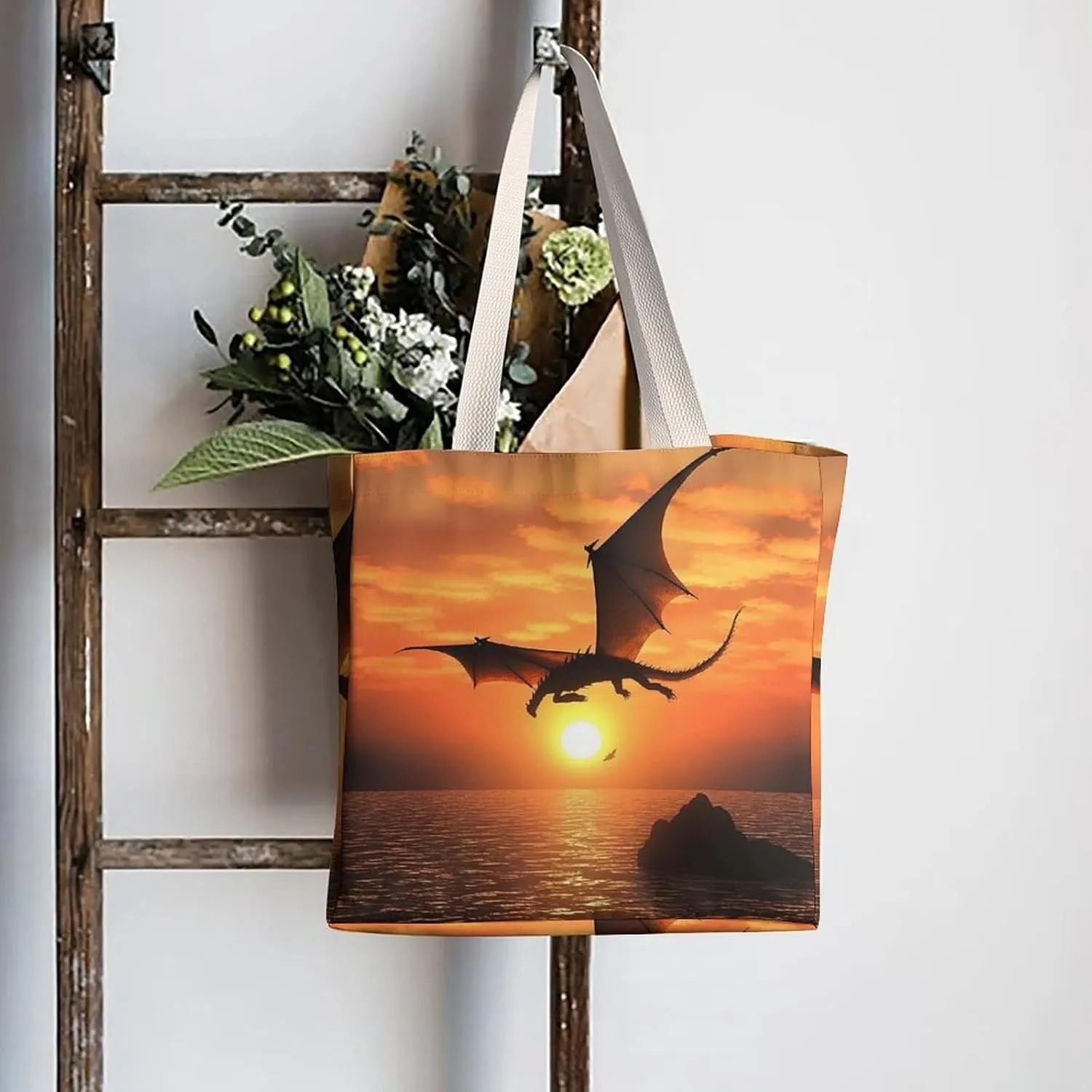 Tote Bag Laptop Handbag Shih Tzu Dog Grocery Bag Canvas Shoulder Bag Crossbody Bag for Travel