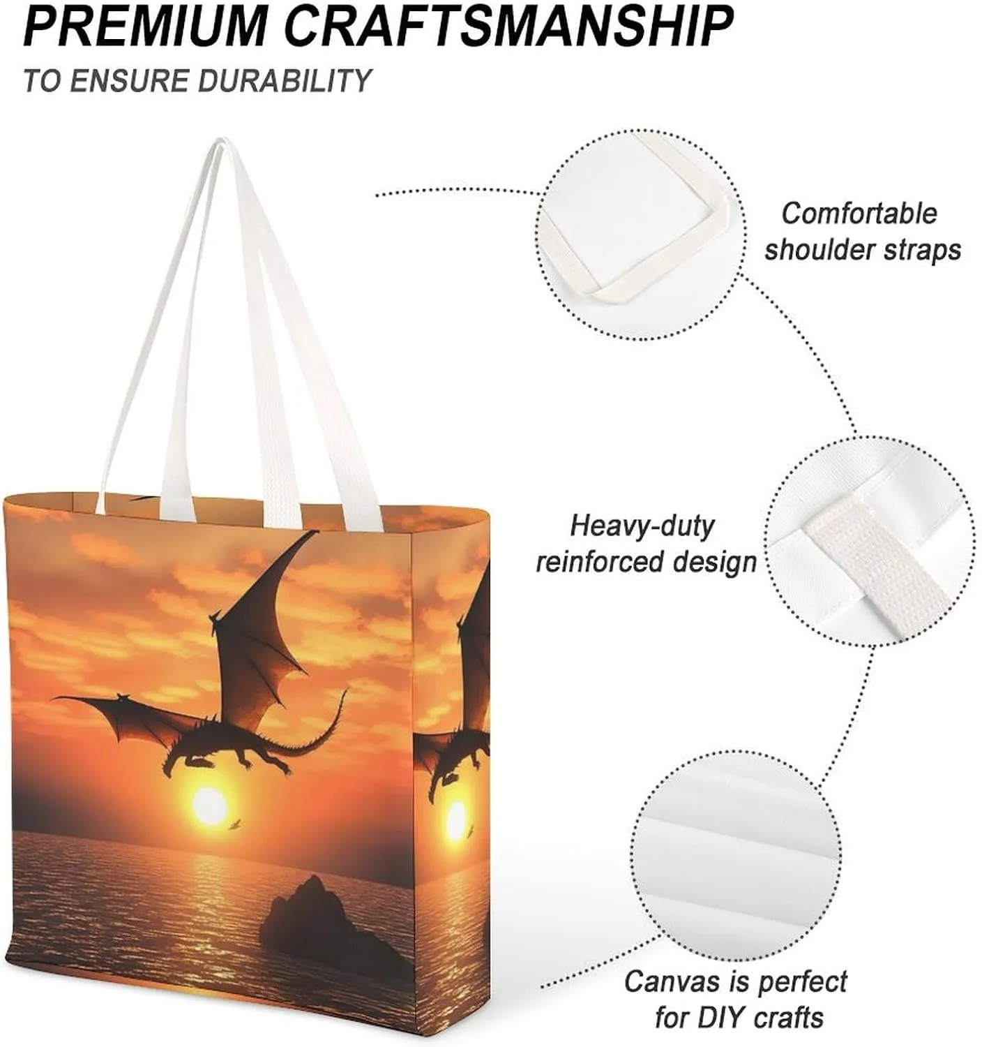 Tote Bag Laptop Handbag Shih Tzu Dog Grocery Bag Canvas Shoulder Bag Crossbody Bag for Travel
