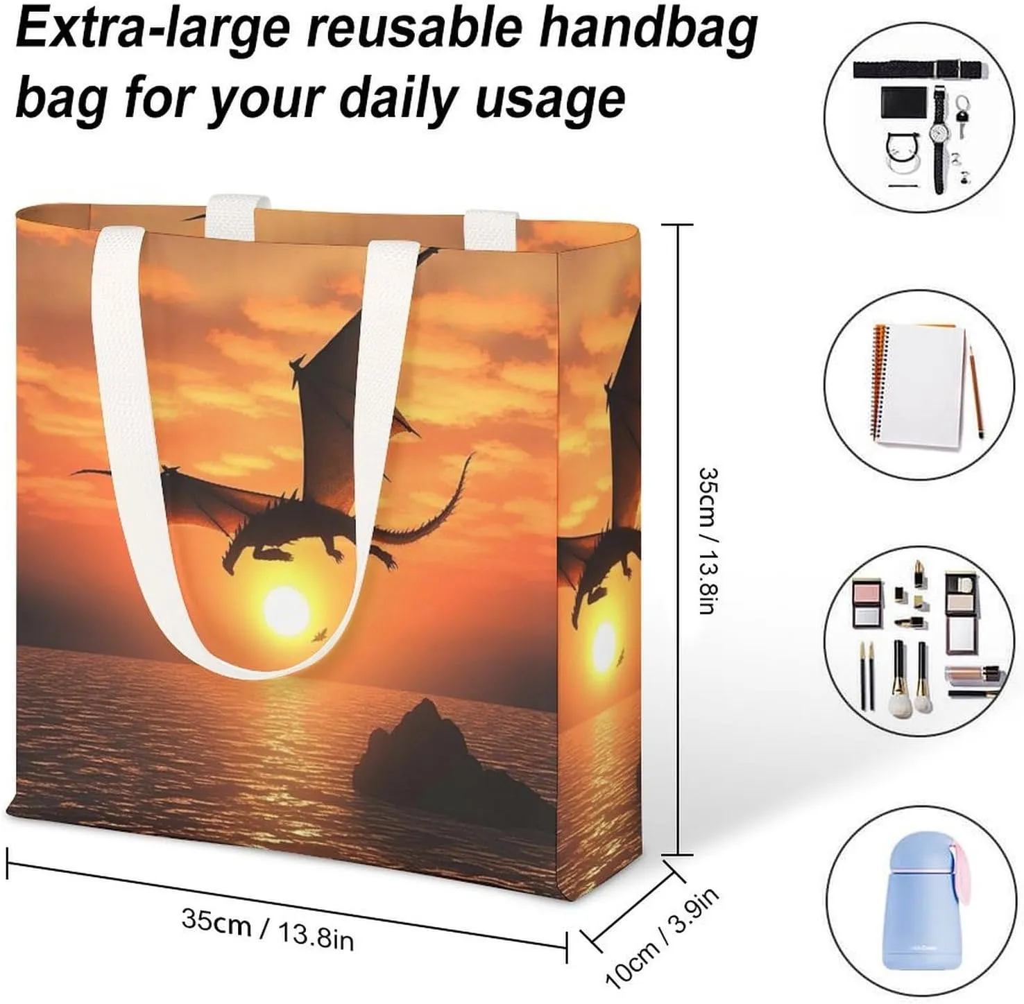 Tote Bag Laptop Handbag Shih Tzu Dog Grocery Bag Canvas Shoulder Bag Crossbody Bag for Travel