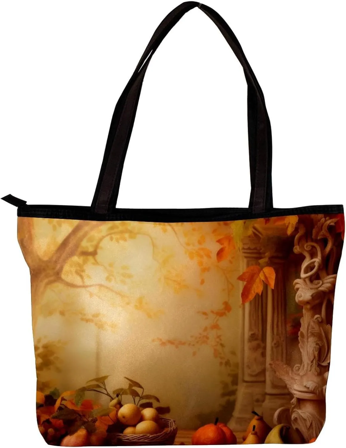 Tote Bags for Women,Womens Handbags,Small Tote Bag,Autumn Forest Harvest Fruit