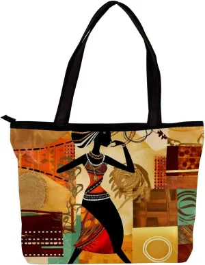 Tote Bags for Women,Womens Handbags,Small Tote Bag,Autumn Harvest African Girl
