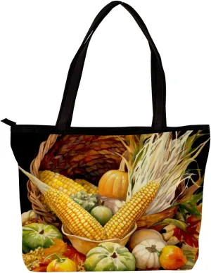 Tote Bags for Women,Womens Handbags,Small Tote Bag,Autumn Harvest Pumpkin