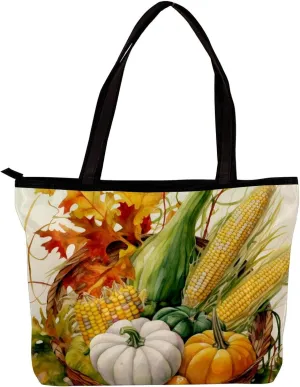 Tote Bags for Women,Womens Handbags,Small Tote Bag,Autumn Harvest Pumpkin