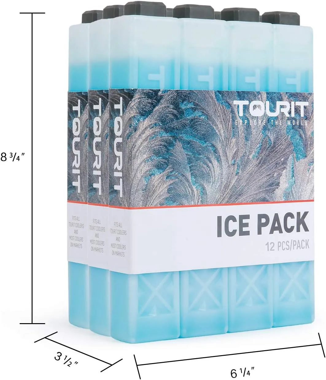 TOURIT Ice Packs for Coolers Reusable Long Lasting Freezer Packs for Lunch Bags/Boxes, Cooler Backpack
