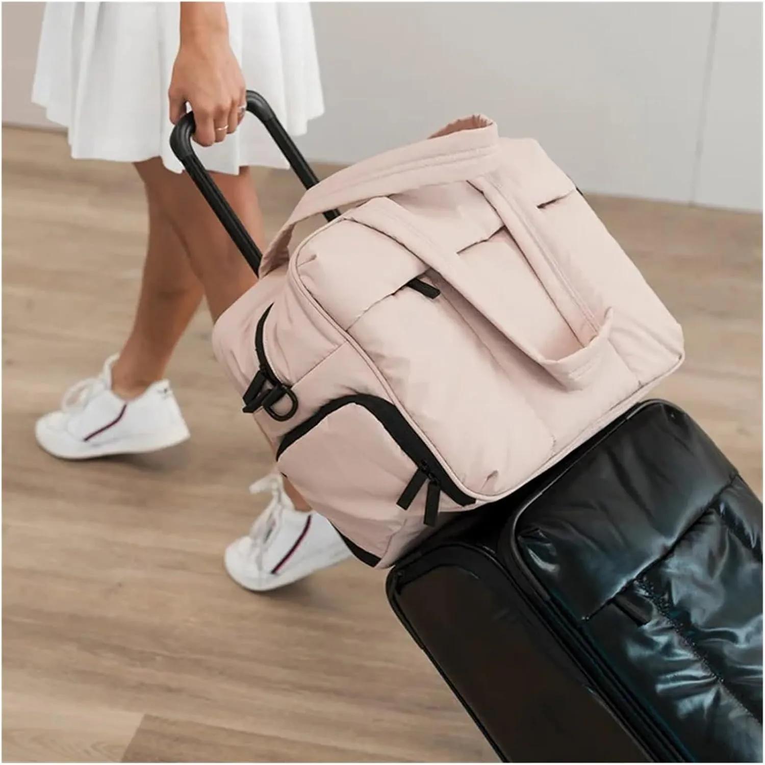Travel Duffel Bag Down Duffel Bag Large Capacity Women Shoulder Bags Multifunctional Large Capacity Dry Wet Separation Hand Bag(Blue)