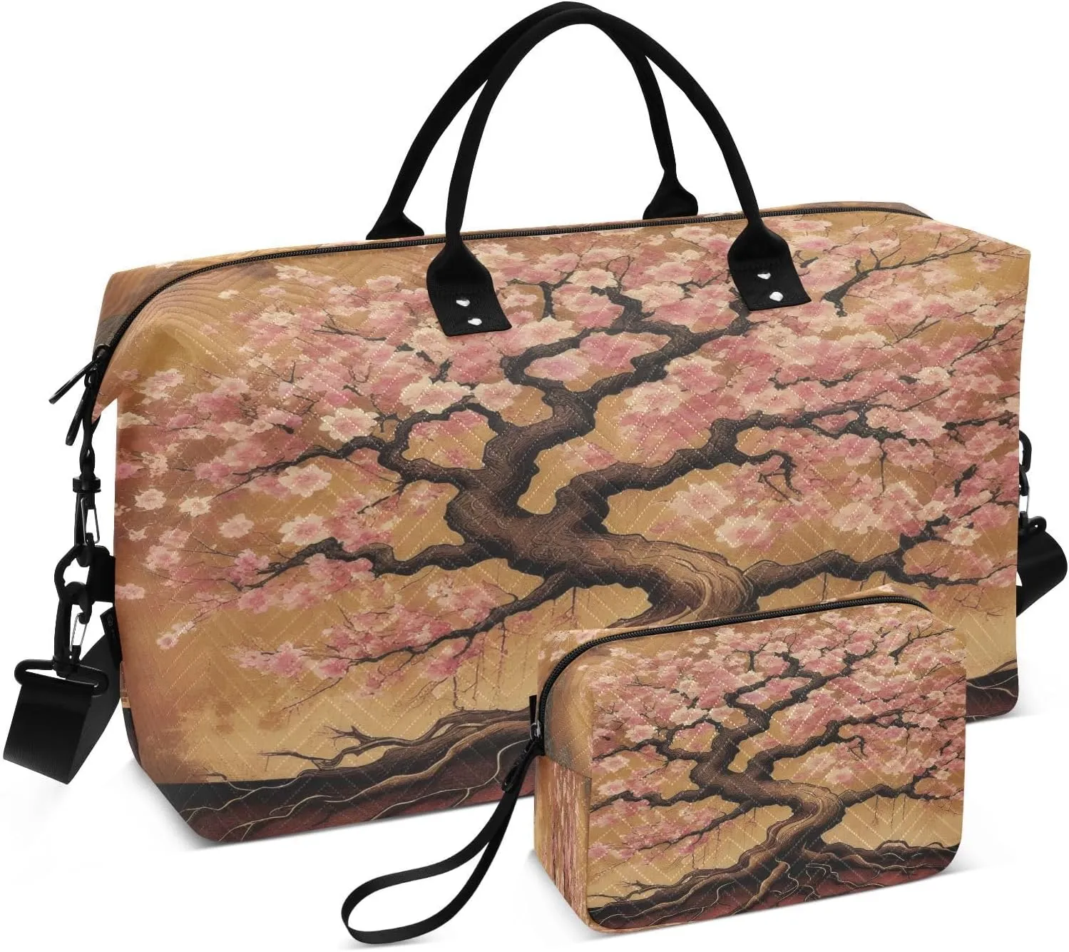 Travel Duffel Bag Large Weekender Overnight Bags for Women Men, Cherry Blossom Fantasy Tree Gym Bag with Toiletry Bag