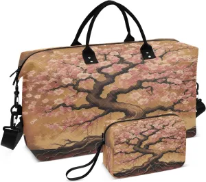 Travel Duffel Bag Large Weekender Overnight Bags for Women Men, Cherry Blossom Fantasy Tree Gym Bag with Toiletry Bag