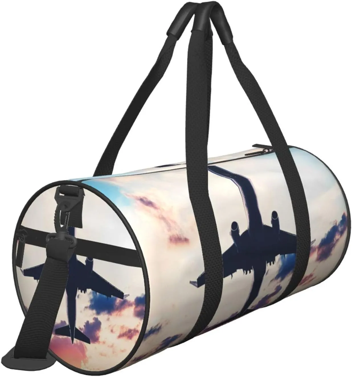 Travel Duffle Bag for Men Women, Aviation Airplane Sunset Duffle Bags for Sport Gym Overnight Luggage