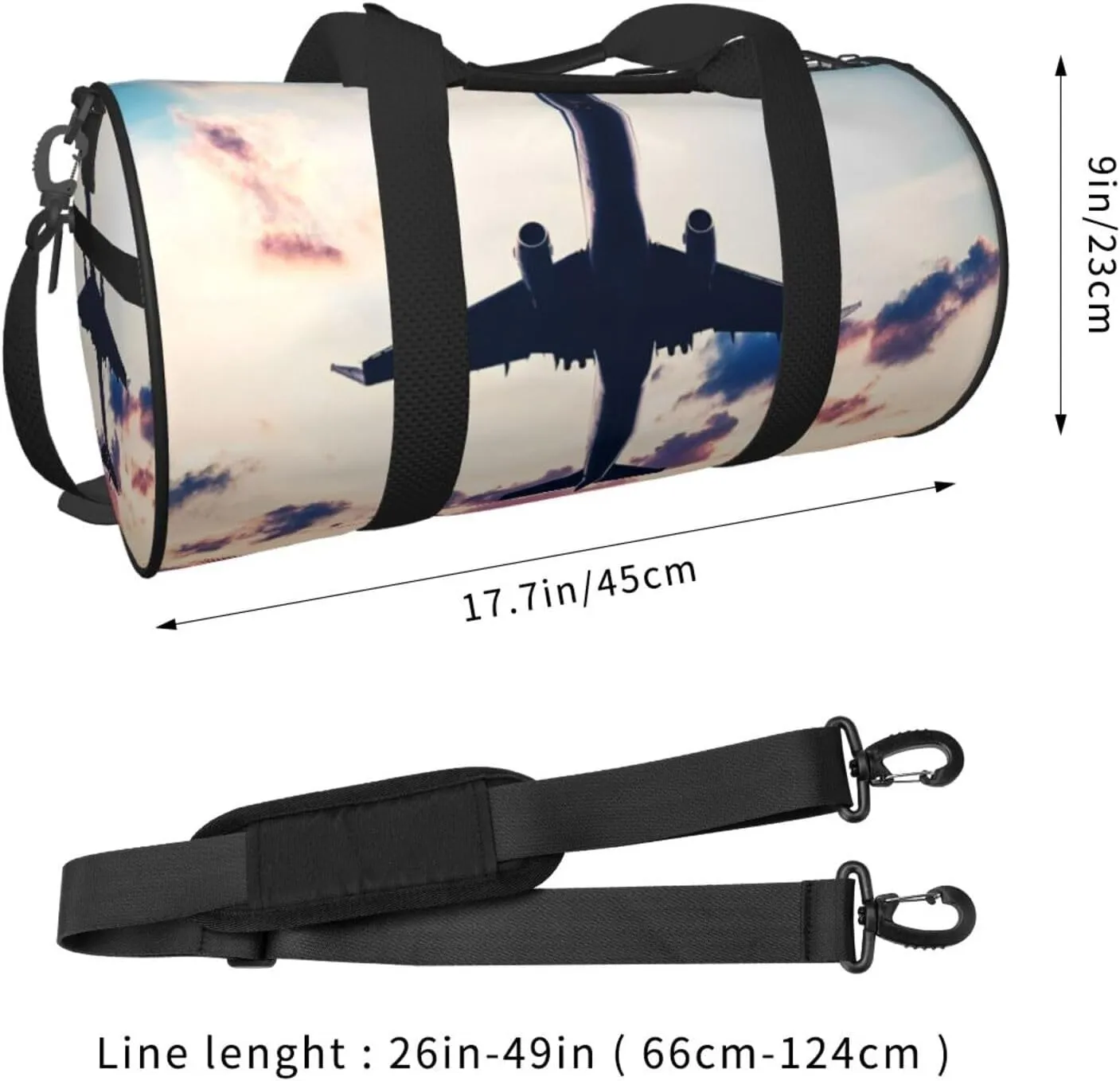Travel Duffle Bag for Men Women, Aviation Airplane Sunset Duffle Bags for Sport Gym Overnight Luggage