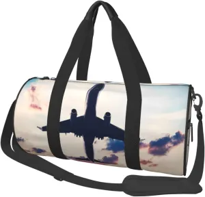 Travel Duffle Bag for Men Women, Aviation Airplane Sunset Duffle Bags for Sport Gym Overnight Luggage
