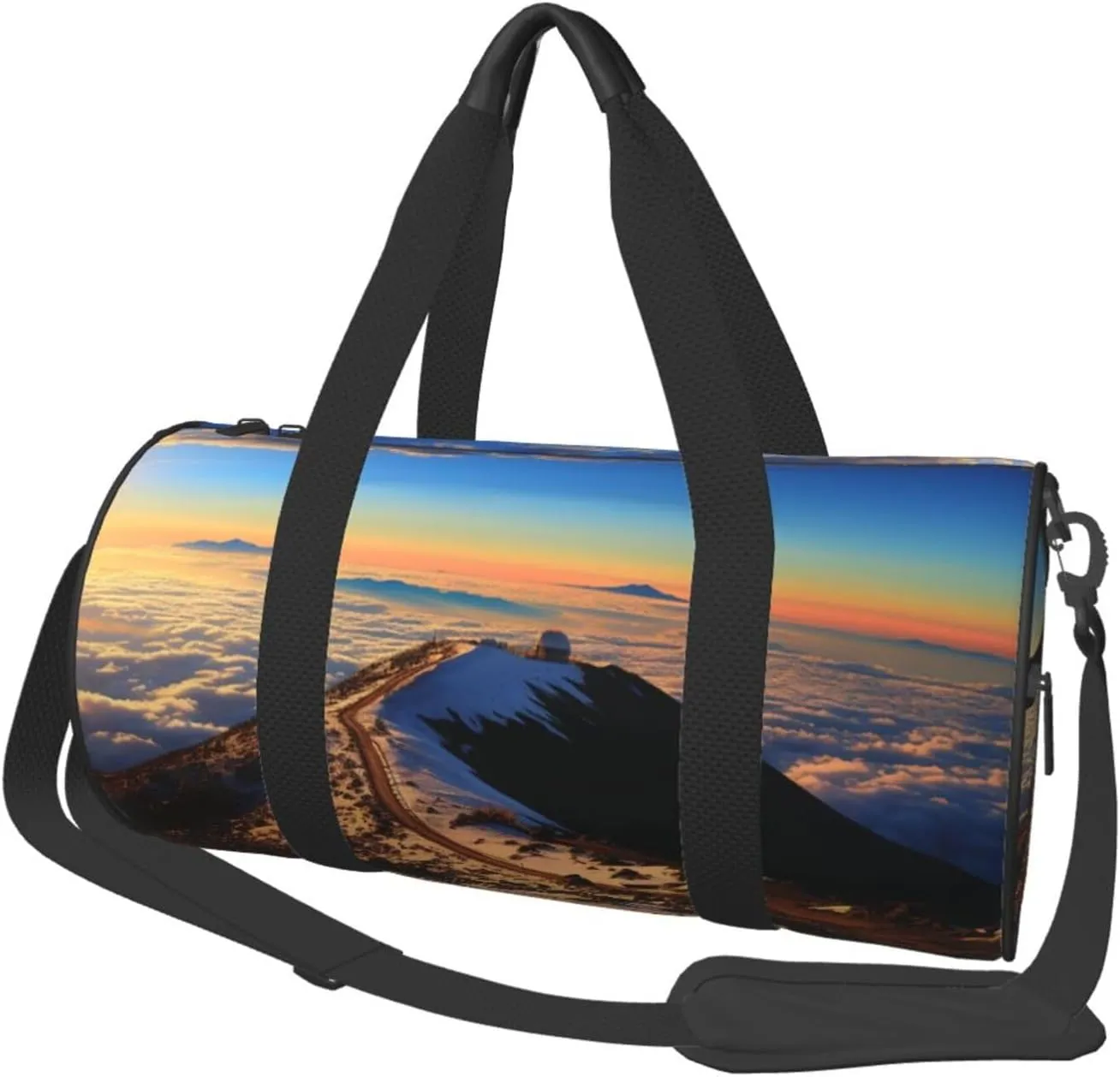 Travel Duffle Bag Weekender Bags for Men Women with Shoe Compartment Large Capacity Weekender Overnight Bag Mauna Kea Summit Sunset Carry On Tote Bags Sport Gym Bag for Travel Yoga, Black, One Size