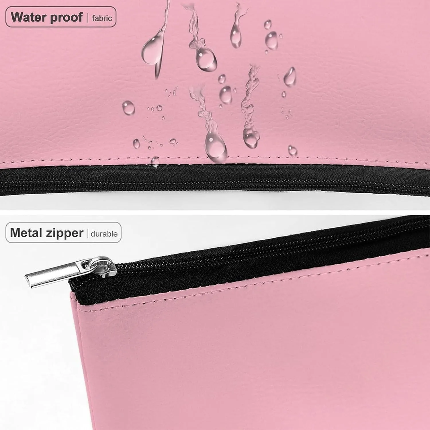Travel Makeup Bag, Cherry Blossom Pink Solid Color Cosmetic Bags for Women Large Capacity Waterproof Toiletry Pouch Make up Organizer