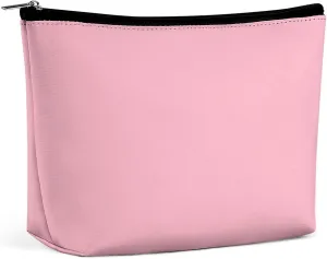 Travel Makeup Bag, Cherry Blossom Pink Solid Color Cosmetic Bags for Women Large Capacity Waterproof Toiletry Pouch Make up Organizer