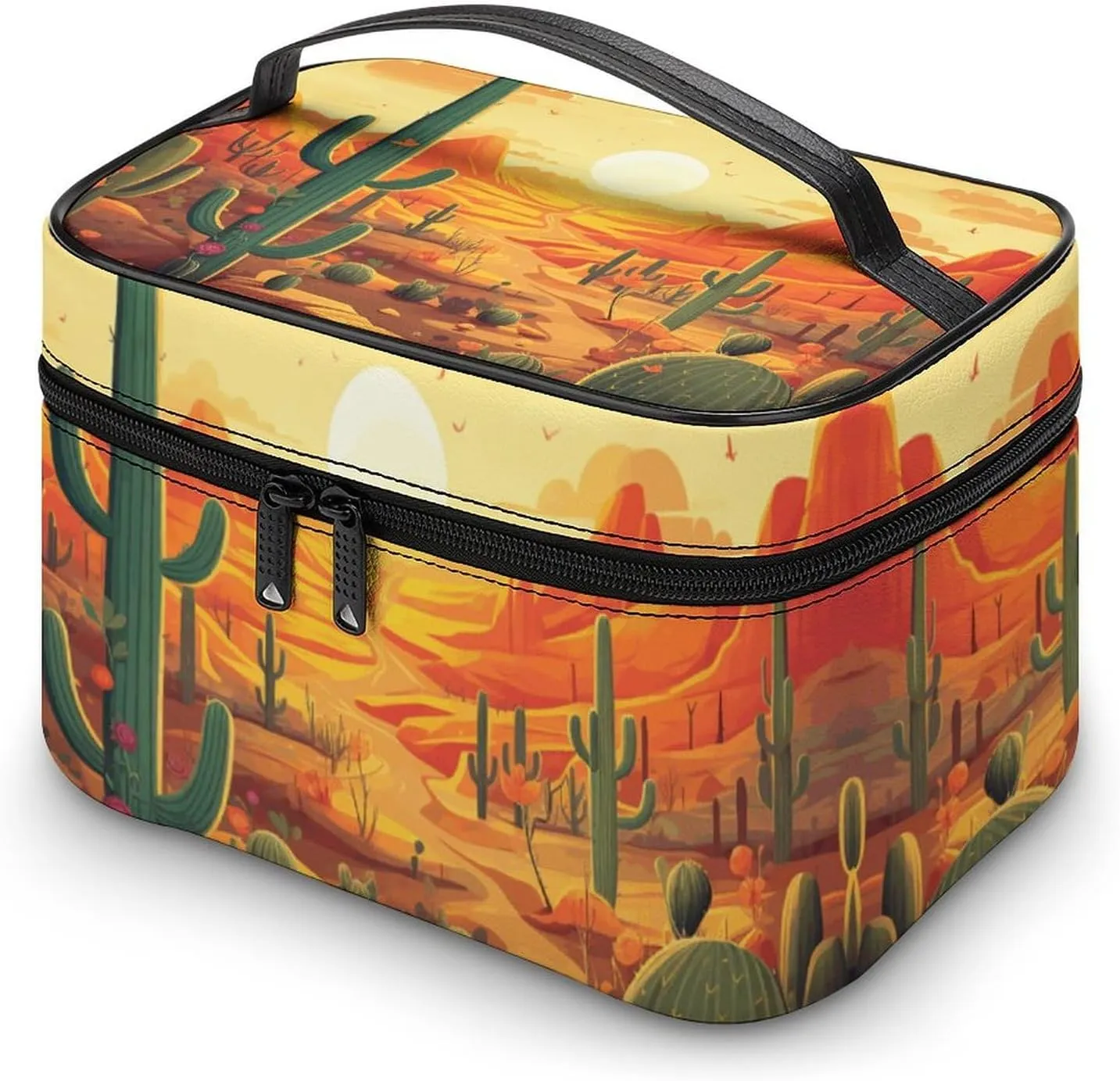 Travel Toiletry Bag for Women And Men,Cactus at Sunset Toiletry Organizer, Makeup Bag Travel Organizer for Shampoo,Toiletries