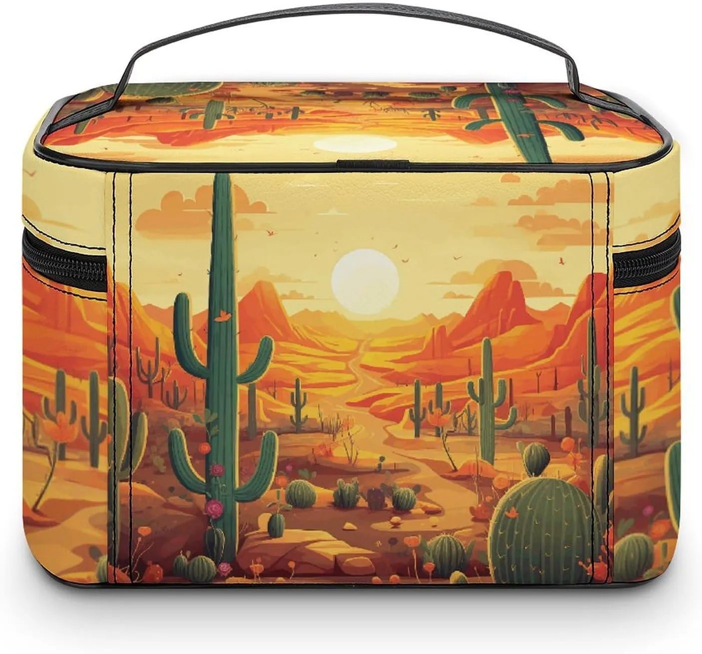 Travel Toiletry Bag for Women And Men,Cactus at Sunset Toiletry Organizer, Makeup Bag Travel Organizer for Shampoo,Toiletries