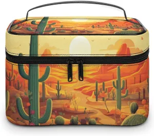 Travel Toiletry Bag for Women And Men,Cactus at Sunset Toiletry Organizer, Makeup Bag Travel Organizer for Shampoo,Toiletries