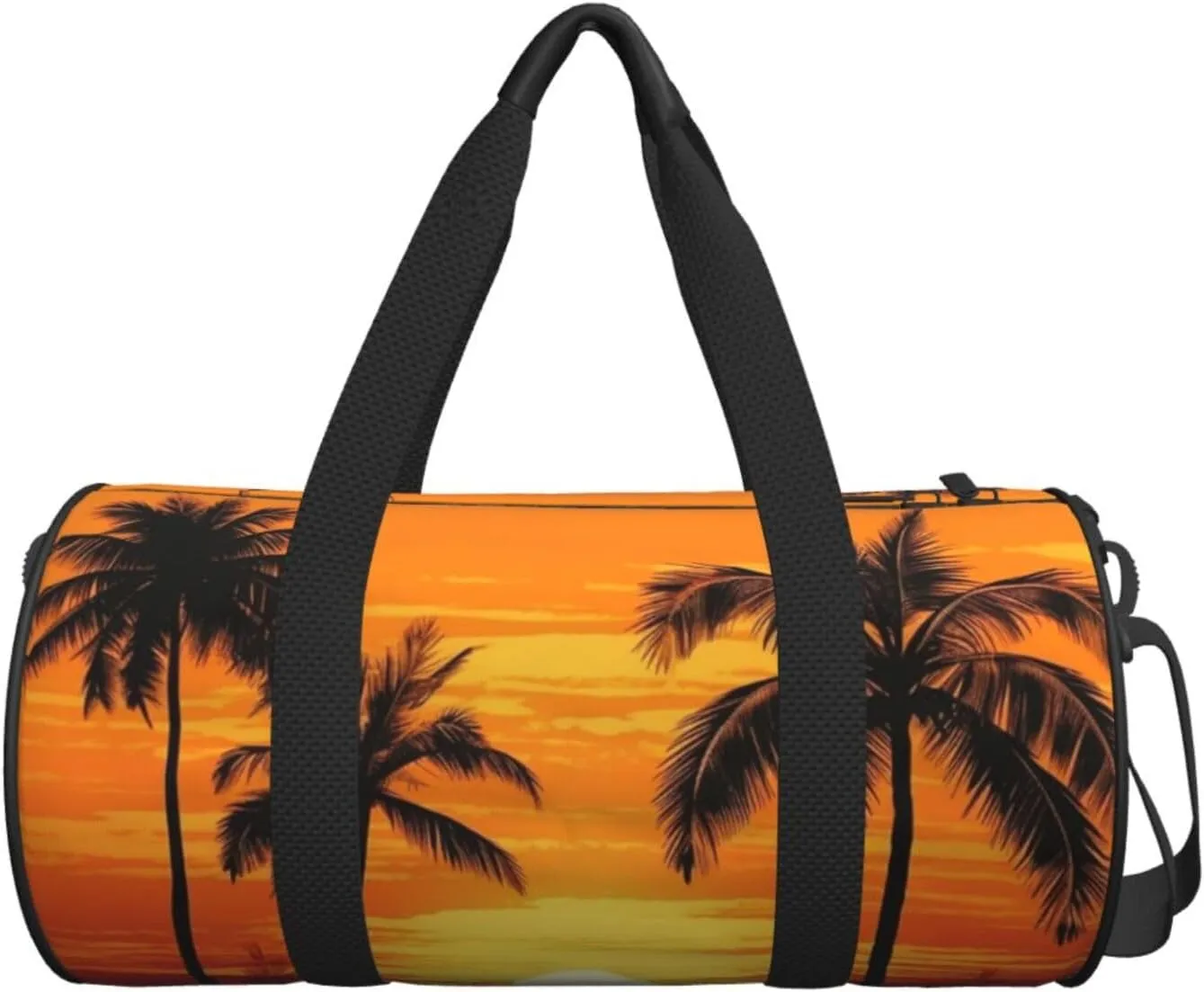 Tropical Palm Trees Scene Sunset Travel Duffle Bag for Men Women Sport Gym Bag Foldable Weekender Bag Carry on Overnight Bag for Travel Swimming Basketball