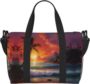 Tropical Sunset Duffel Bags for Traveling, Lightweight Personal Item Travel Bags for Women, Gym Bags for Men
