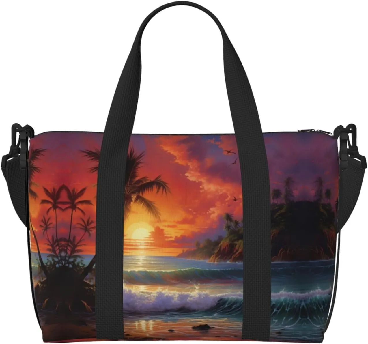 Tropical Sunset Duffel Bags for Traveling, Lightweight Personal Item Travel Bags for Women, Gym Bags for Men
