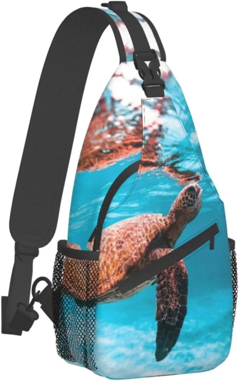Turtle Shoulder Bag Sea Turtle Sling Backpack Daypack Casual Backpack Hiking Bag Beach Backpack Bag