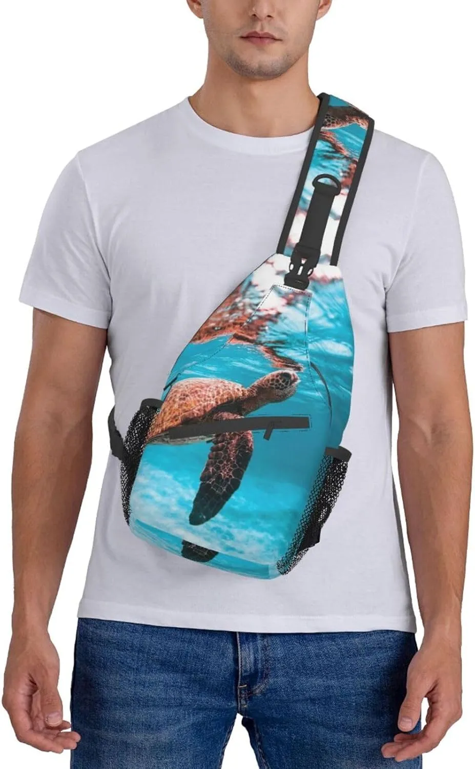 Turtle Shoulder Bag Sea Turtle Sling Backpack Daypack Casual Backpack Hiking Bag Beach Backpack Bag
