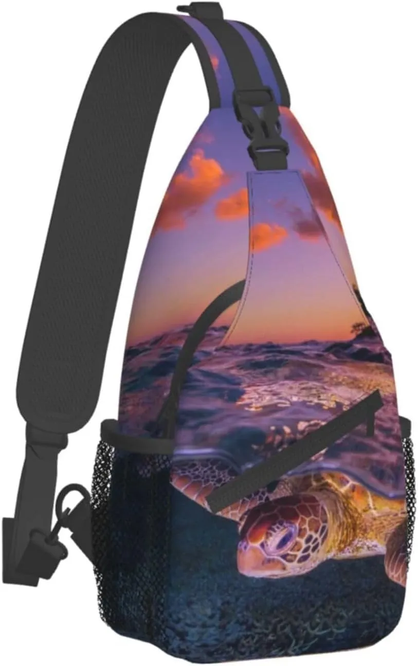 Turtle Shoulder Bag Sea Turtle Sling Backpack Daypack Casual Backpack Hiking Bag Beach Backpack Bag