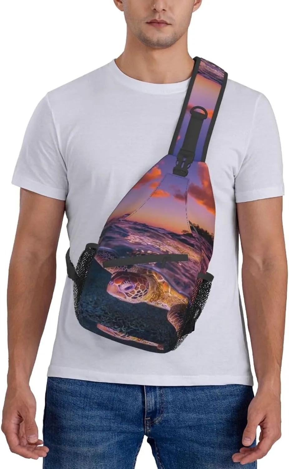 Turtle Shoulder Bag Sea Turtle Sling Backpack Daypack Casual Backpack Hiking Bag Beach Backpack Bag