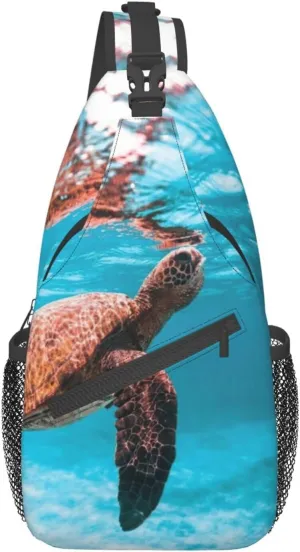 Turtle Shoulder Bag Sea Turtle Sling Backpack Daypack Casual Backpack Hiking Bag Beach Backpack Bag