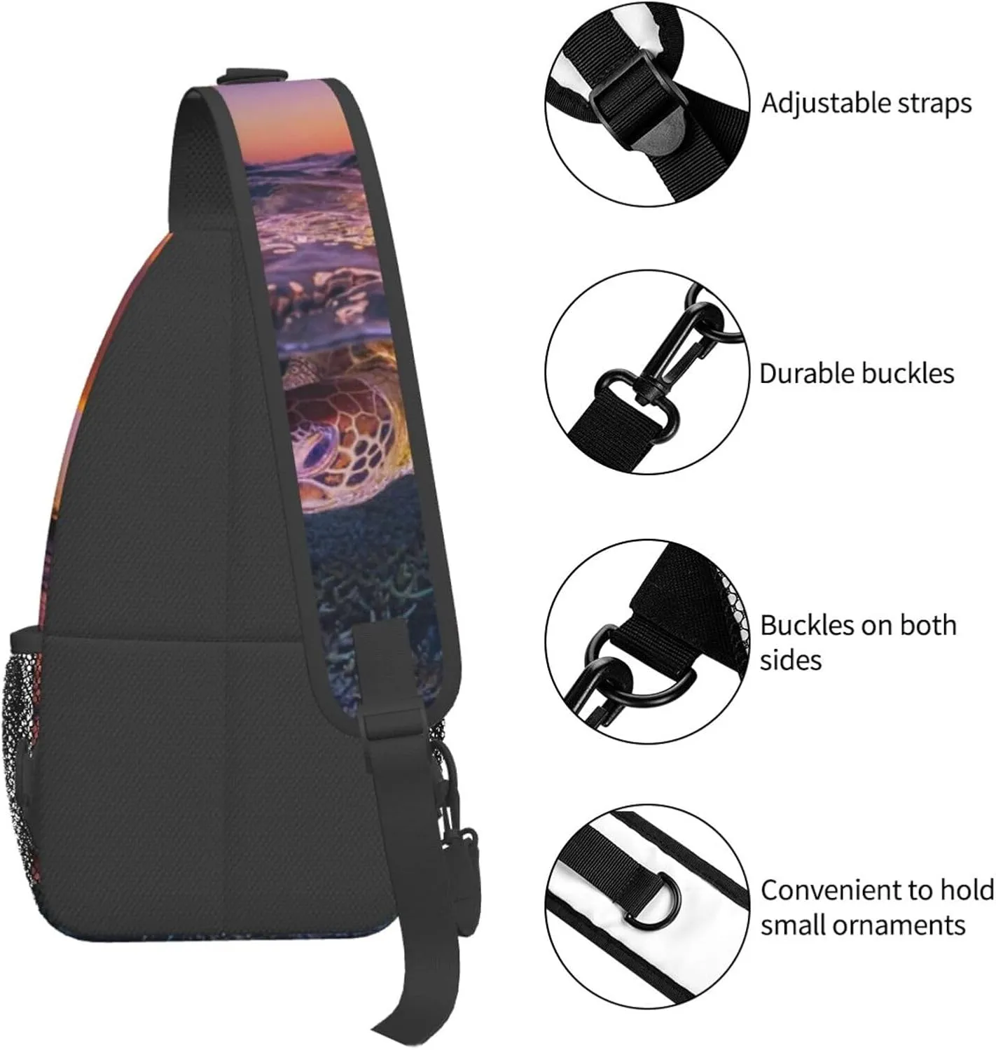 Turtle Shoulder Bag Sea Turtle Sling Backpack Daypack Casual Backpack Hiking Bag Beach Backpack Bag