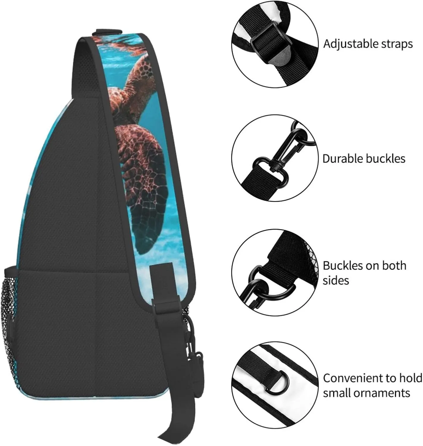 Turtle Shoulder Bag Sea Turtle Sling Backpack Daypack Casual Backpack Hiking Bag Beach Backpack Bag