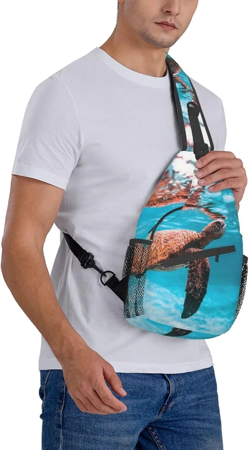 Turtle Shoulder Bag Sea Turtle Sling Backpack Daypack Casual Backpack Hiking Bag Beach Backpack Bag