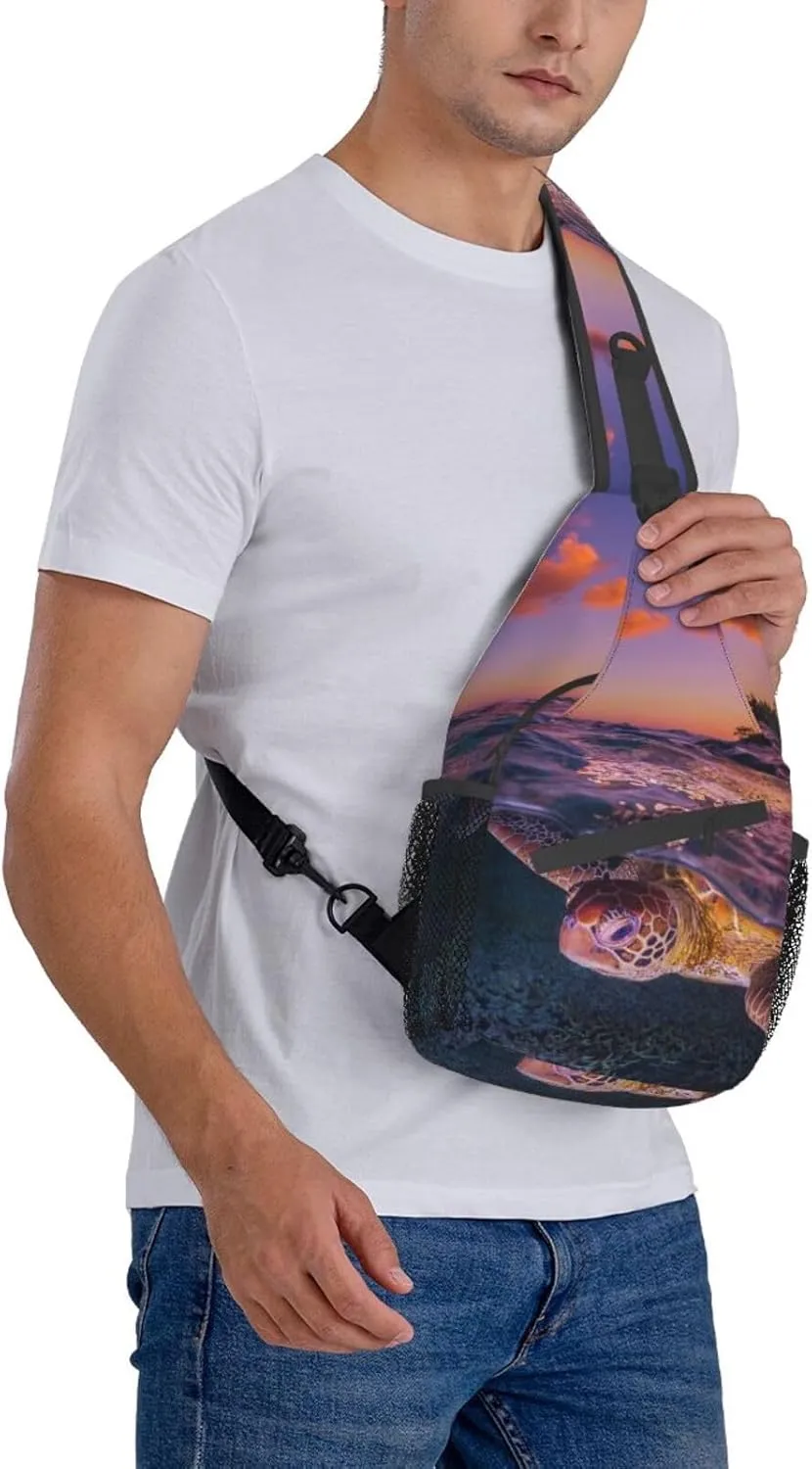 Turtle Shoulder Bag Sea Turtle Sling Backpack Daypack Casual Backpack Hiking Bag Beach Backpack Bag